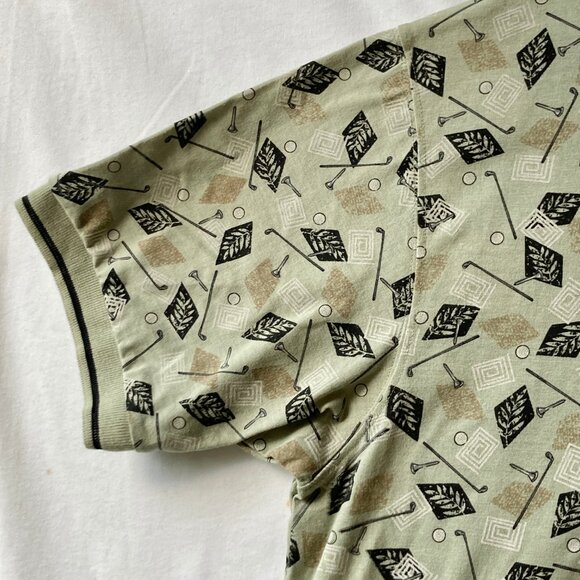 Michael Austin Golf Shirt Mens Size XL Vintage New All Over Print Clubs Ball NWT - Picture 6 of 13